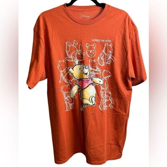 NWOT Unisex Winnie The Pooh Burnt Orange Short Sleeve Tee Shirt - Size Large - Picture 1 of 5